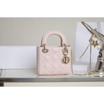 Lady pink vine checkered lacquered GR original sheepskin mini Three compartments